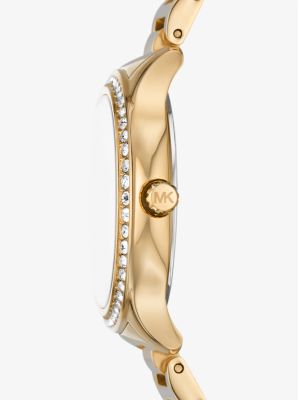 Sage Pavé Gold-Tone Watch image number 1