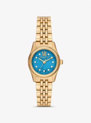 Petite Lexington Pave Gold Tone Watch