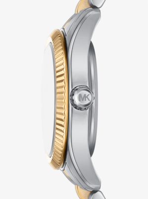 Zweifarbige Pavé-Armbanduhr Lexington und Armband mit Schiebeknoten im Geschenkset image number 1