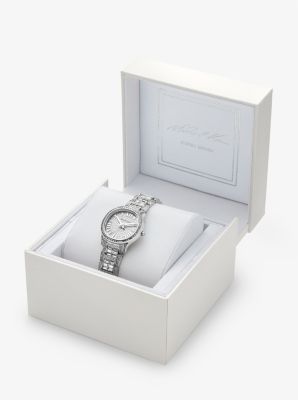 Limited-Edition Mini Sage Pavé Silver-Tone Watch