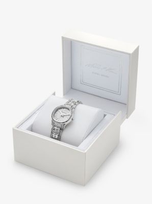 Horloge Sage met siersteentjes, zilverkleurig, mini, limited edition image number 4