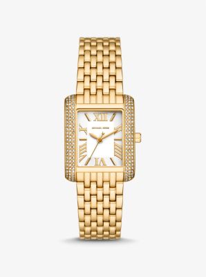 Reloj Emery petite en tono dorado con incrustaciones image number 0