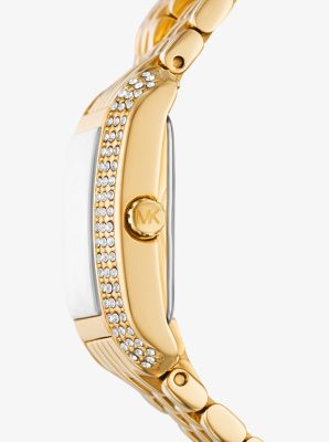 Petite Emery Pavé Gold-Tone Double Wrap Watch image number 1