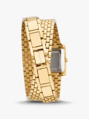 Petite Emery Pavé Gold-Tone Double Wrap Watch image number 2