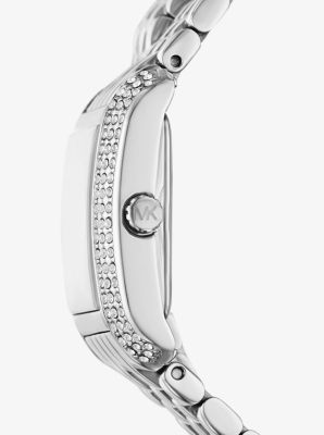 Petite montre Emery argentée à bracelet double avec pierres pavées image number 1