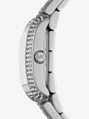 Petite Emery Pavé Silver-Tone Double Wrap Watch image number 1