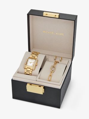 Coffret cadeau petite montre Emery dorée et bijoux image number 3