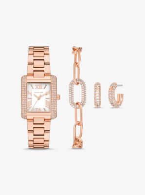 Coffret cadeau petite montre Emery ton or rose et bijoux image number 0