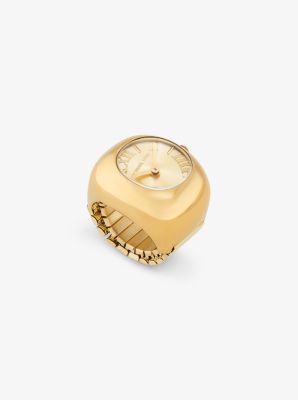 Anillo con reloj Rylee en tono dorado image number 1