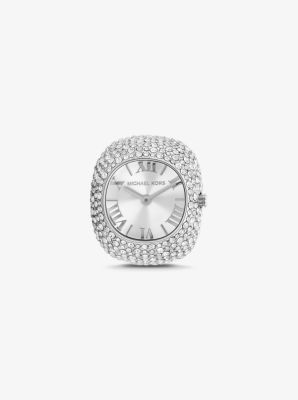 Rylee Pave Silver Tone Ring Watch