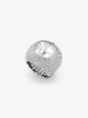 Rylee Pavé Silver-Tone Ring Watch