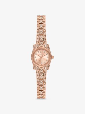 Reloj Lexington mini en tono dorado rosa con incrustaciones image number 0