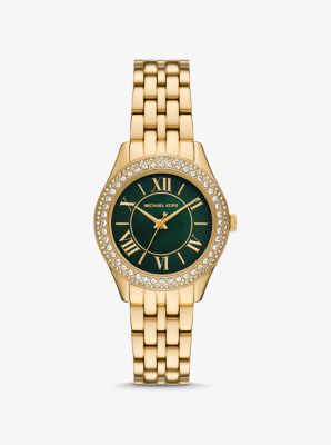 Mini Harlowe Pave Gold Tone Watch