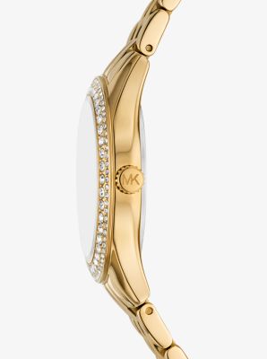 Mini Harlowe  Pavé Gold-Tone Watch image number 1