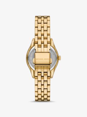 Mini Harlowe Pave Gold Tone Watch