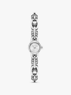 Reloj Astor mini en tono plateado con correa de eslabones