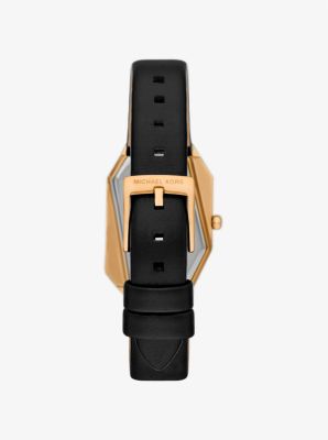 Reloj Suri de cuero y en tono dorado image number 2