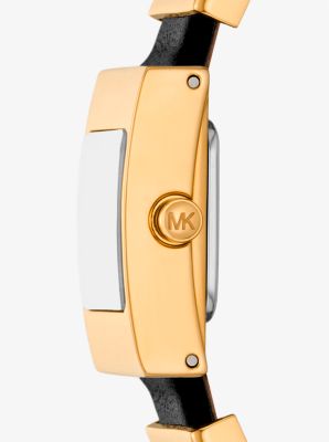 Mini Darrington Gold-Tone and Leather Watch image number 1