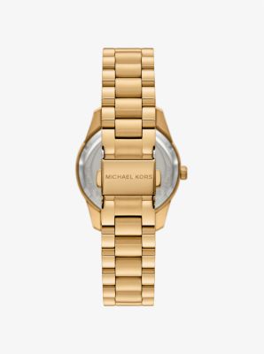 Mini Lexington Pavé Gold-Tone Watch in GOLD | Michael Kors