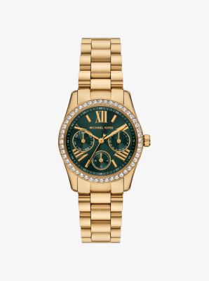 MK Mini-Armbanduhr Lexington Im Goldton Mit Pavé - Goldton
