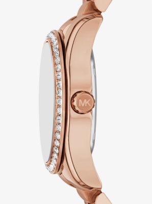 Mini montre Lexington ton or rose avec pierres pavées