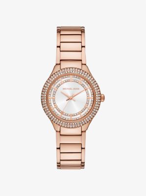 Mini montre Sylvia ton or rose avec pierres pavées