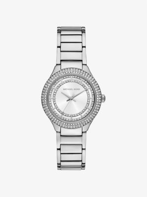 Thumbnail - MK Armbanduhr Sylvia Mini Im Silberton Mit Pavé - Silberton - Michael Kors