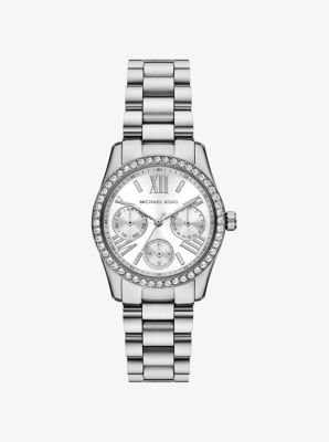 Petite montre Lexington argentée avec pierres pavées in ARGENT | Michael Kors