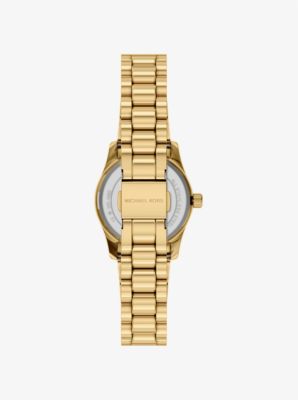 Petite Lexington Pav&eacute; Gold Watch and Heart Bracelet Gift Set in GOLD | Michael Kors