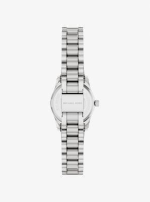 Petite Lexington Pav&eacute; Silver-Tone Watch in SILVER | Michael Kors