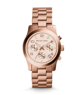 mk runway watch rose gold