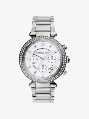 michael kors silver sparkle watch