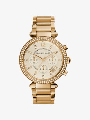 michael kors white gold watch