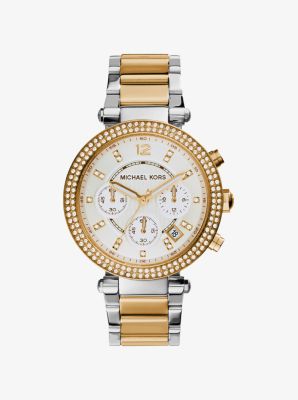 Michael Kors Women's Parker Chronograph Two-Tone Stainless Steel