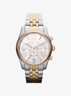 michael kors two tone lexington watch