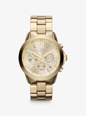 jage Koordinere Modtager Oversized Gold-Tone Watch | Michael Kors
