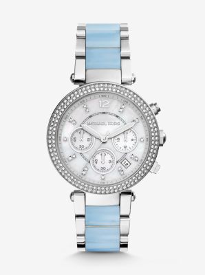 Michael kors parker watch on sale silver