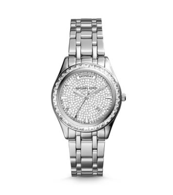 Kiley Pav&eacute; Silver-Tone Watch