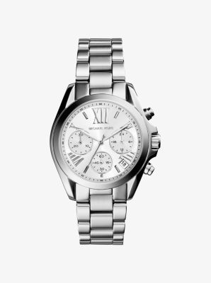 white and silver michael kors watch