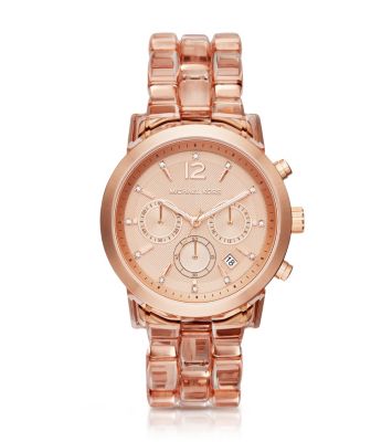 Audrina Blush Acetate and Rose Gold-Tone Watch | Michael Kors