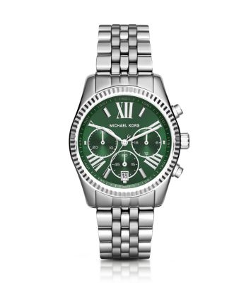 Lexington Green and Silver-Tone Watch 