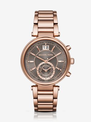 Michael kors sawyer on sale watch rose gold