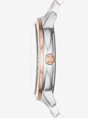 Madelyn Pav&eacute; Silver and Rose Gold-Tone Watch