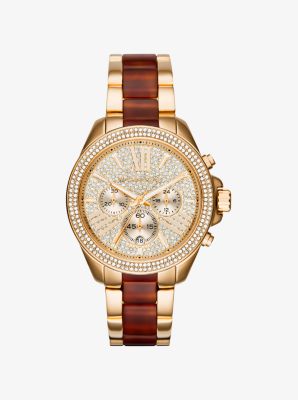 Wren Pav Gold Tone and Acetate Watch Michael Kors Canada