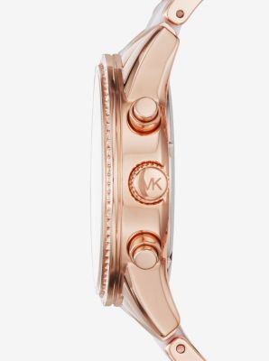 Bryant Pavé Rose Gold-Tone and Acetate Watch