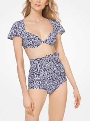 Cap-Sleeve Floral Bikini