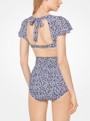 Cap-Sleeve Floral Bikini
