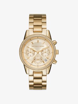 Ritz Pavé Gold-tone Watch | Michael Kors