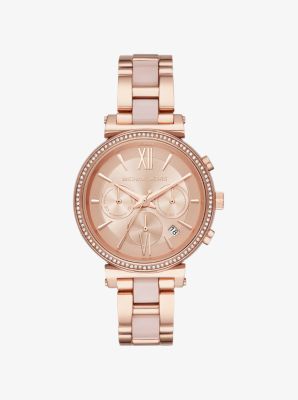 Rose Gold-tone And Acetate Watch 