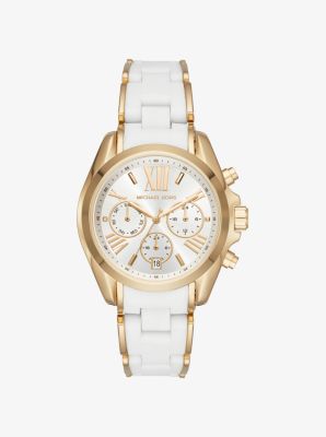 Michael kors bradshaw on sale white coated watch